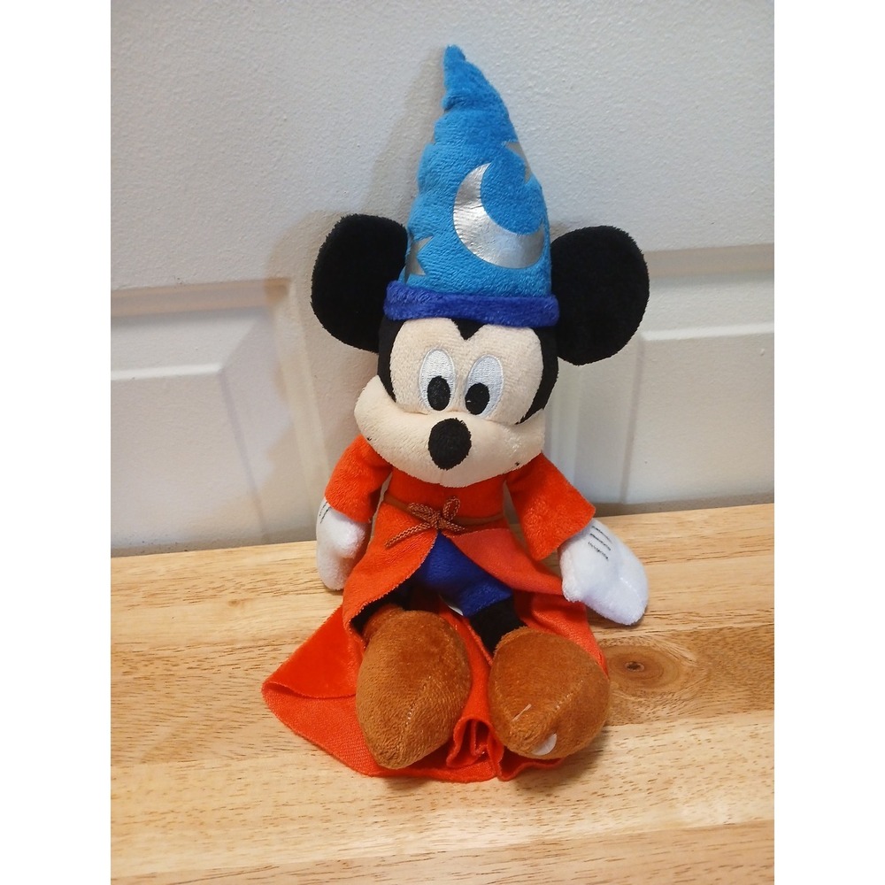 Disney Fantasia Mickey Mouse 13" Just Play Plush Stuffed Animal Sorceror Hat SML